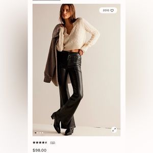 NWOT Free People Leather Pants Flare